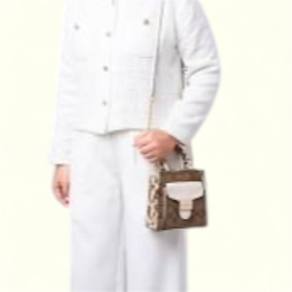 COACH PEPPER Mini Crossbody Signature Canvas Snakeskin Leather C7227 NWT - Picture 3 of 6